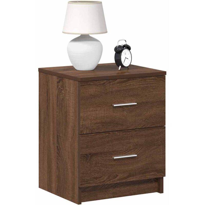 foto del prodotto comodini 2 pz con 2 cassetti rovere marrone 40x36x50 cm vidaxl