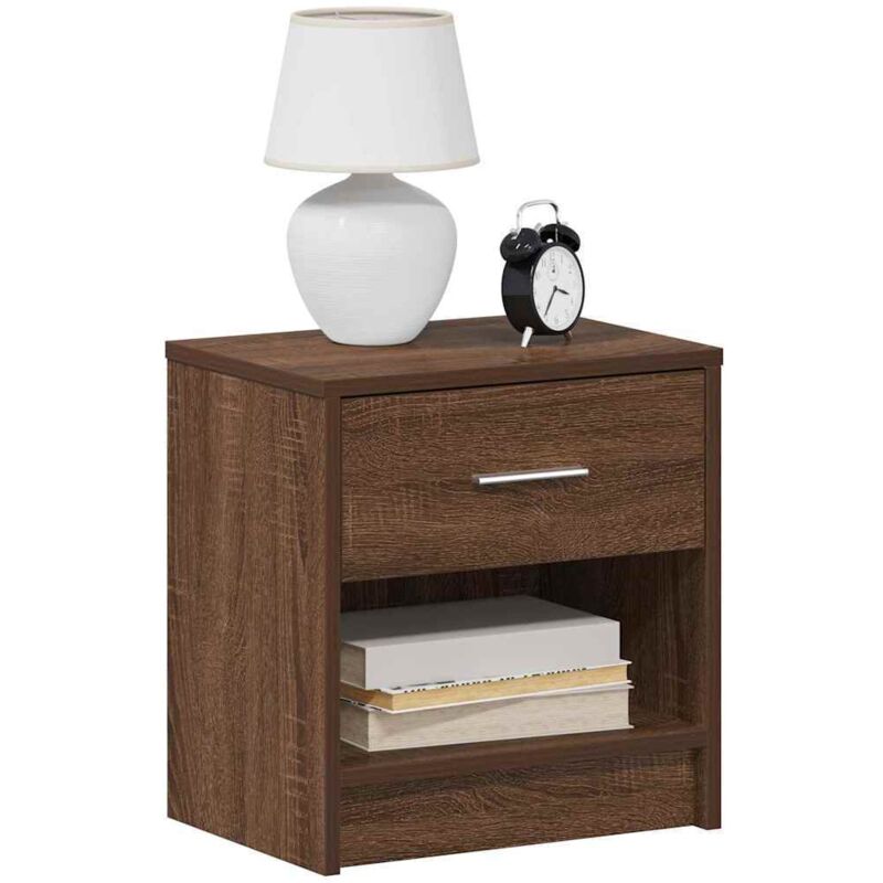 foto del prodotto comodini 2 pz con cassetto rovere marrone 39x28x41 cm vidaxl