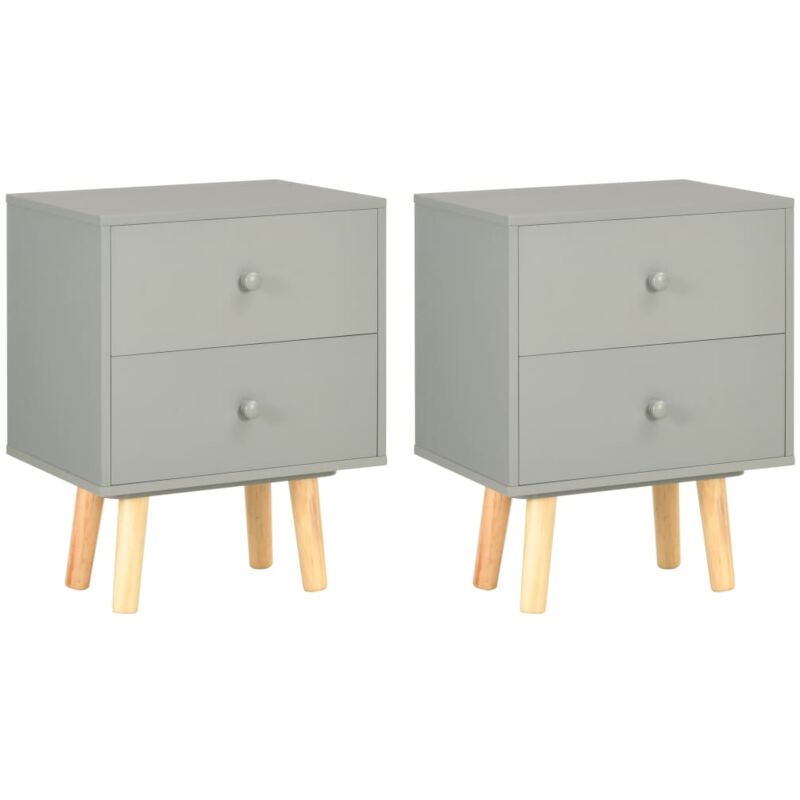 foto del prodotto comodini 2 pz grigi 40x30x50 cm legno massello di pino vidaxl