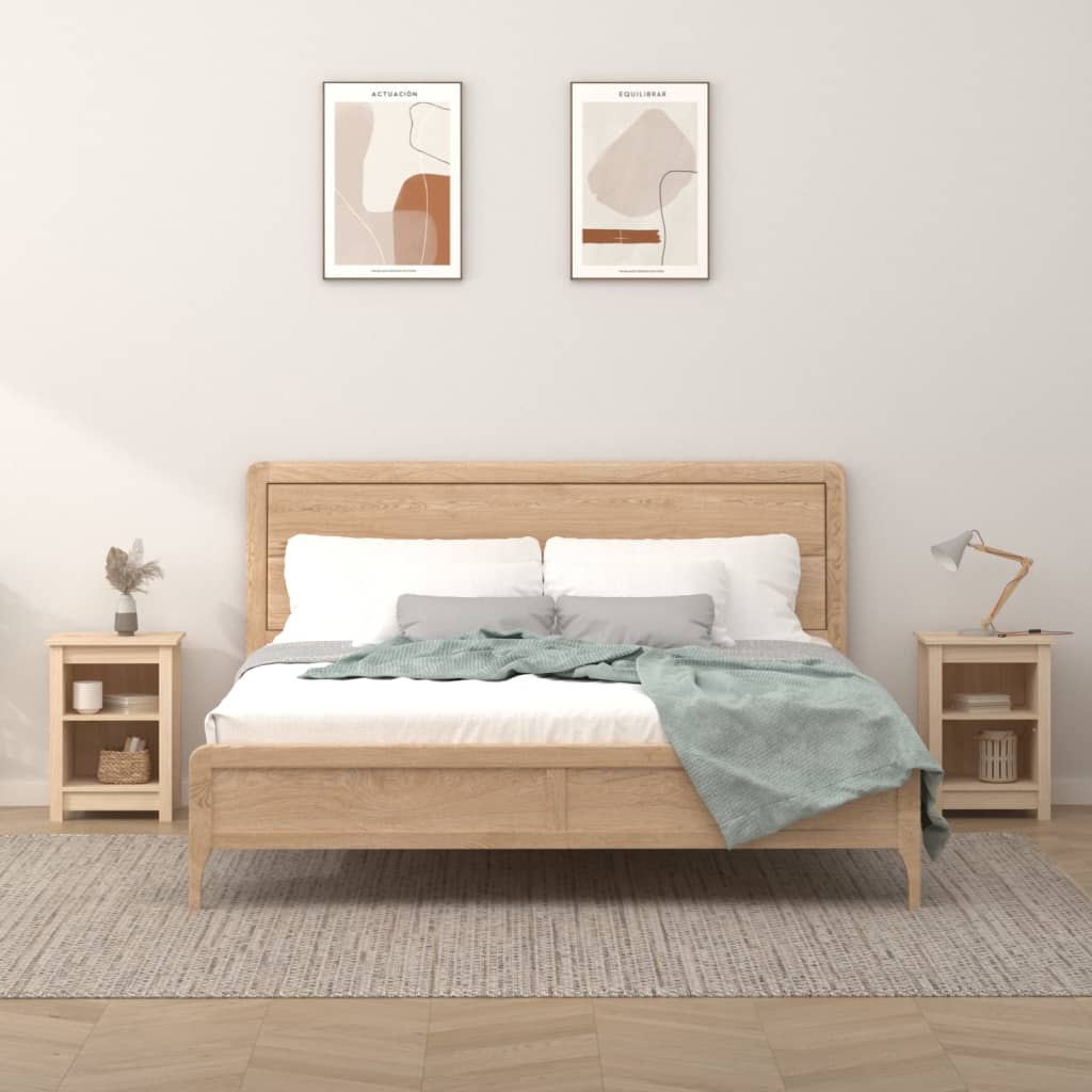foto del prodotto comodini 2 pz grigi 40x35x55 cm in legno massello di pino cod mxl 30069