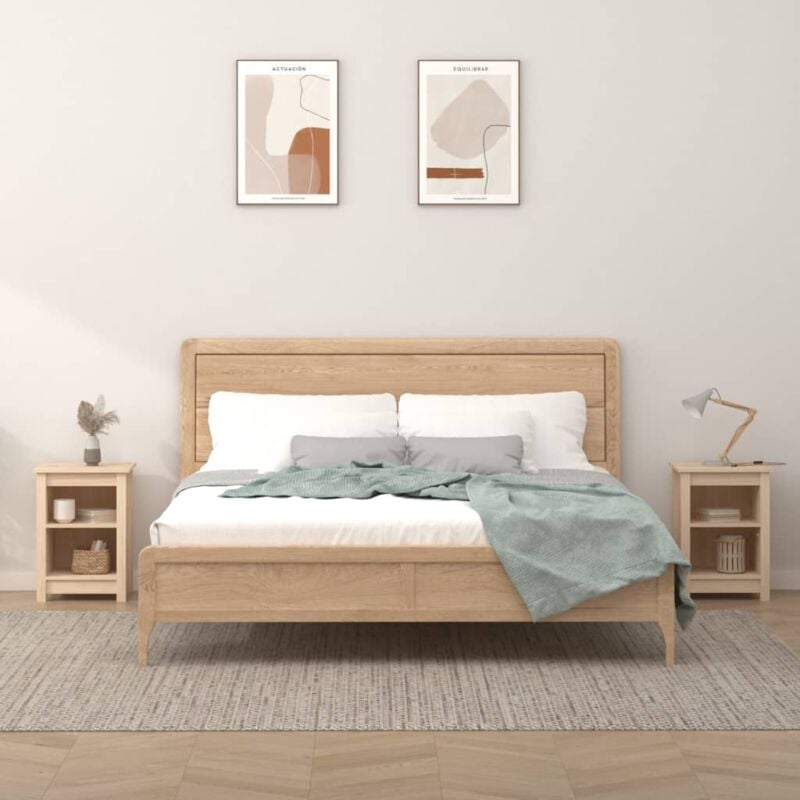 foto del prodotto comodini 2 pz grigi 40x35x55 cm in legno massello di pino vidaxl