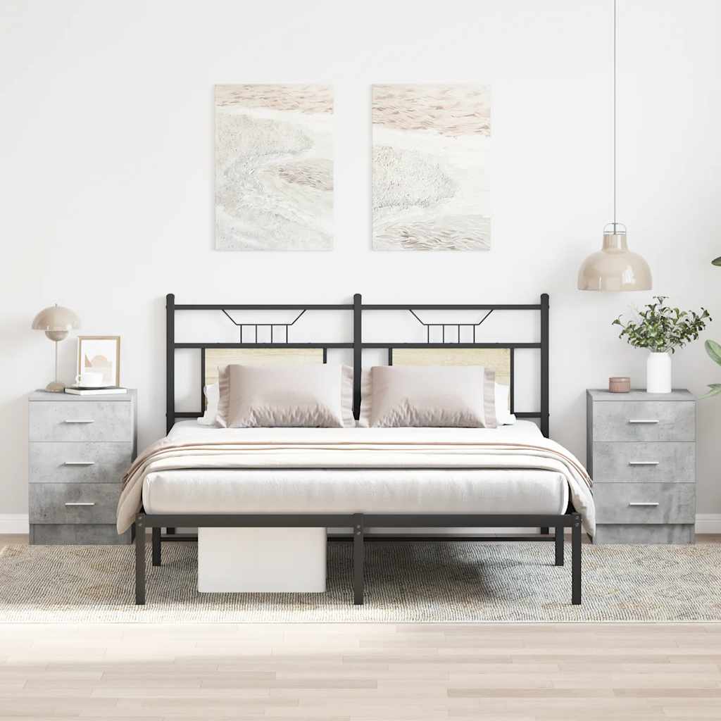 foto del prodotto comodini 2 pz grigio cemento 38x35x56 cm in truciolato cod mxl 48256