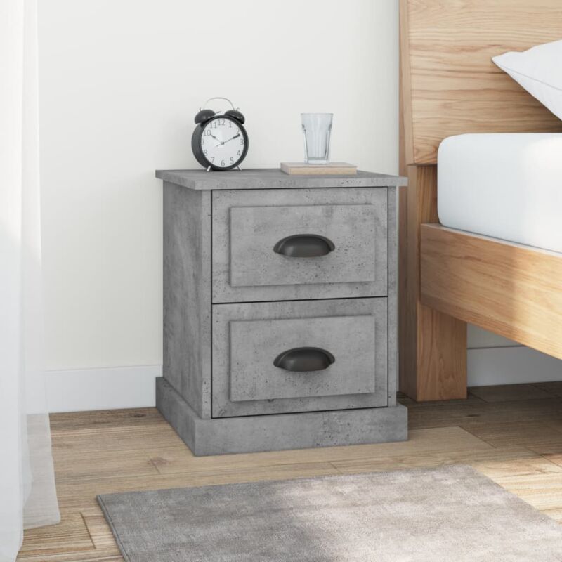 foto del prodotto comodini 2 pz grigio cemento 39x39x47,5 cm in legno multistrato vidaxl