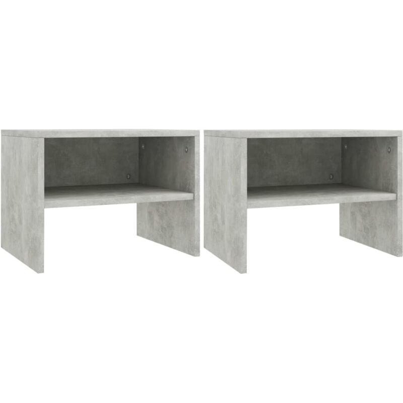 foto del prodotto comodini 2 pz grigio cemento 40x30x30 cm in legno multistrato vidaxl