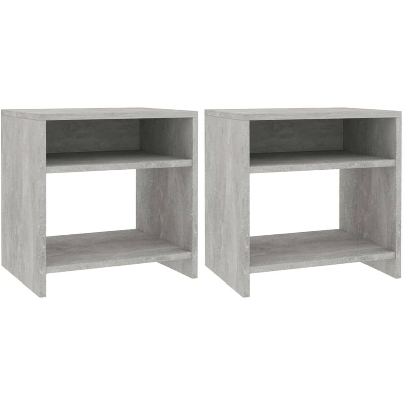 foto del prodotto comodini 2 pz grigio cemento 40x30x40 cm in legno multistrato vidaxl