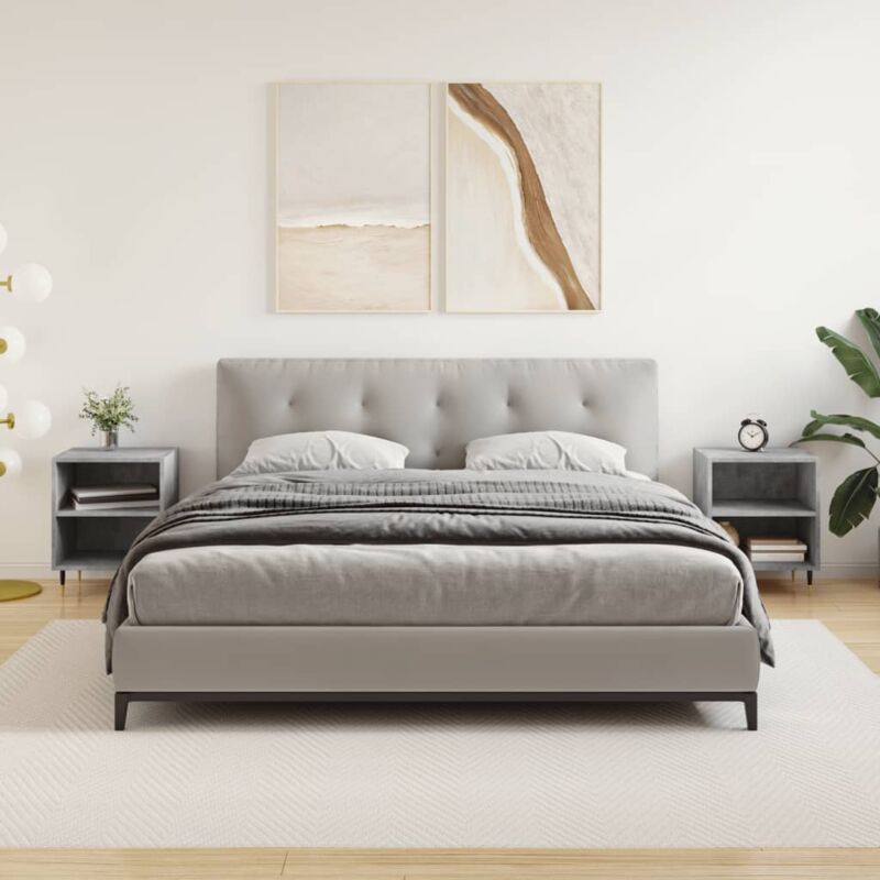foto del prodotto comodini 2 pz grigio cemento 40x30x50 cm in legno multistrato vidaxl
