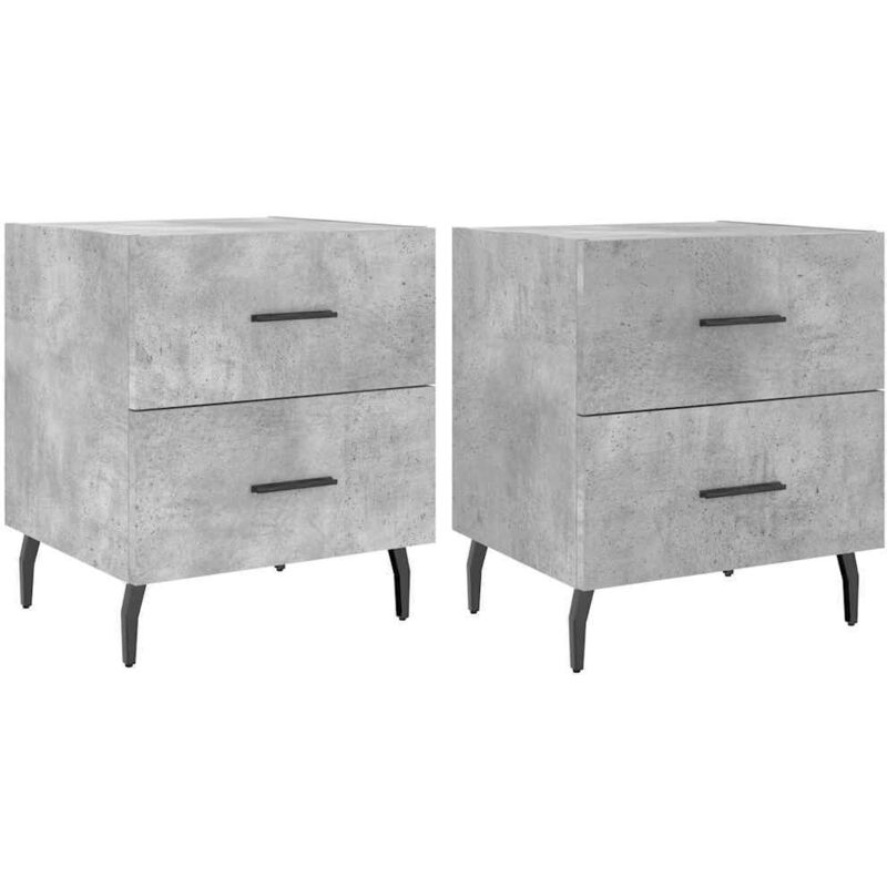 foto del prodotto comodini 2 pz grigio cemento 40x35x47,5 cm in legno multistrato vidaxl