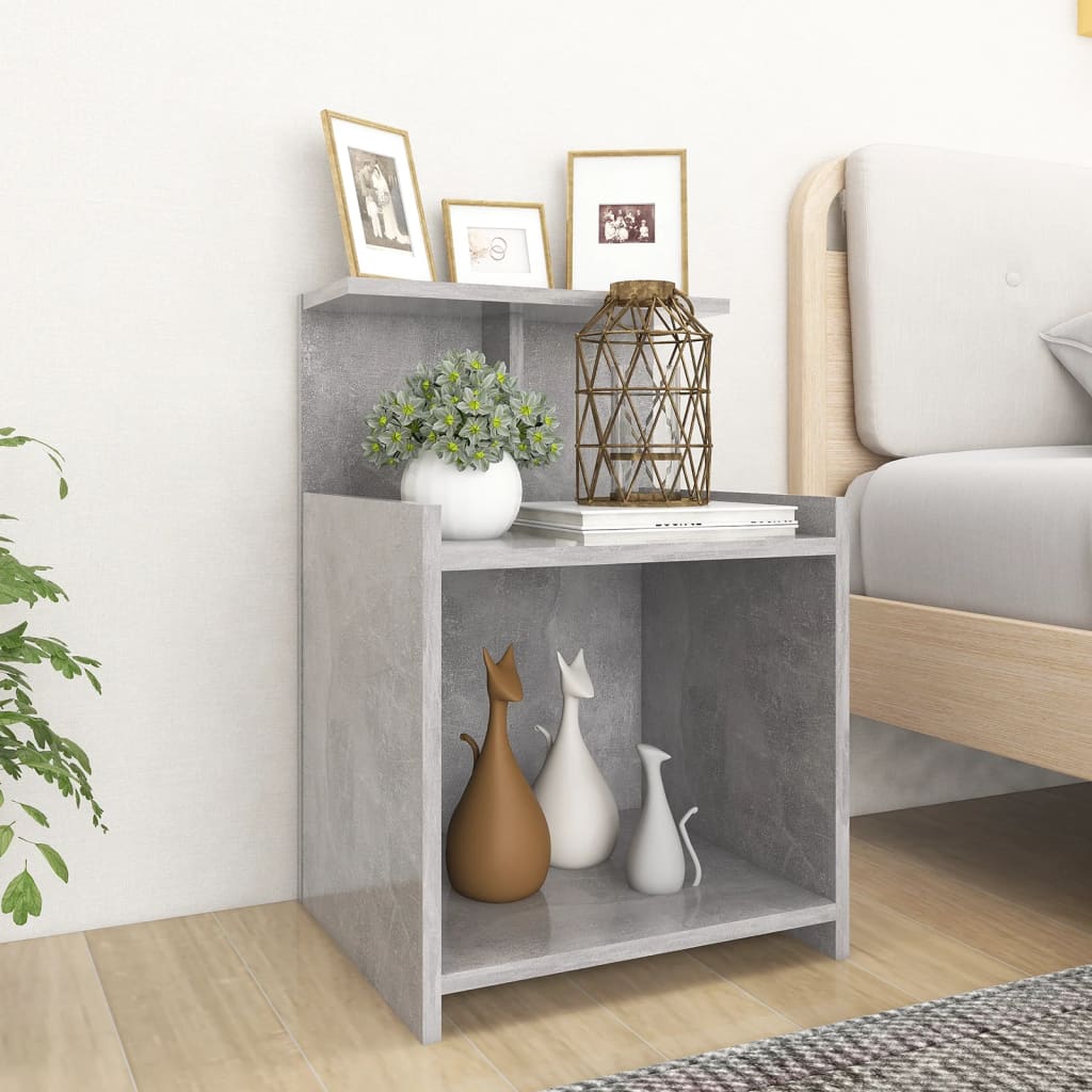 foto del prodotto comodini 2 pz grigio cemento 40x35x60 cm in truciolato cod mxl 60078