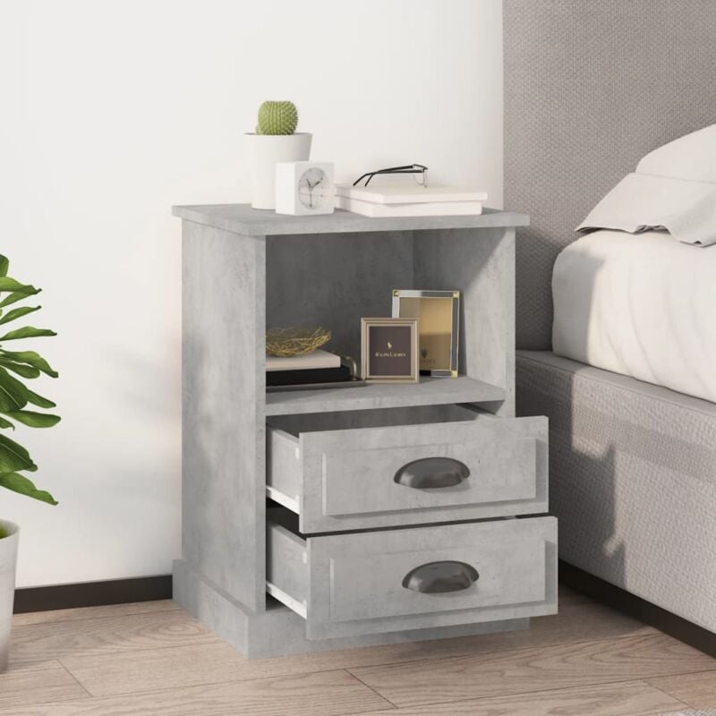foto del prodotto comodini 2 pz grigio cemento 43x36x60 cm vidaxl
