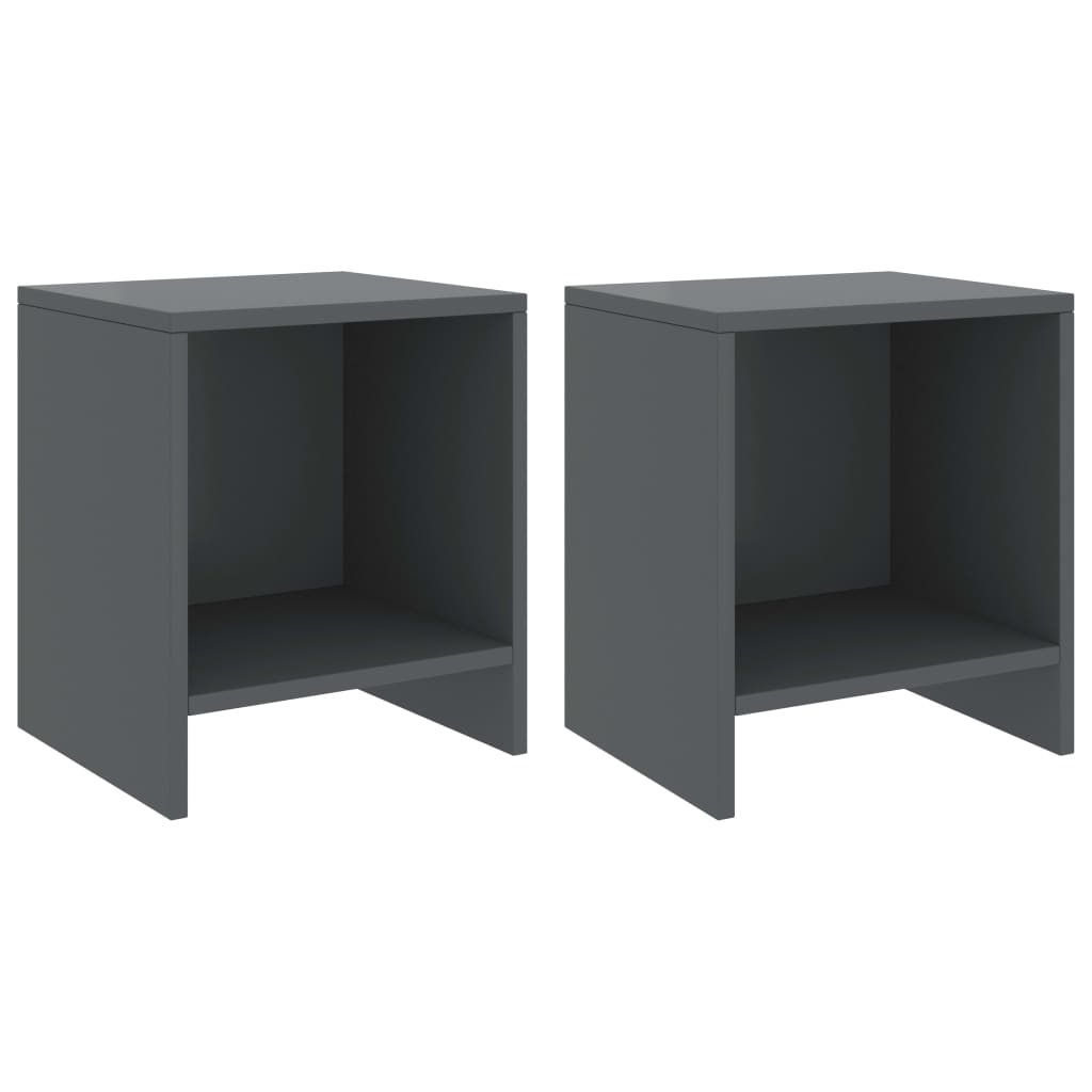 foto del prodotto comodini 2 pz grigio scuro 35x30x40 cm in pino massello
