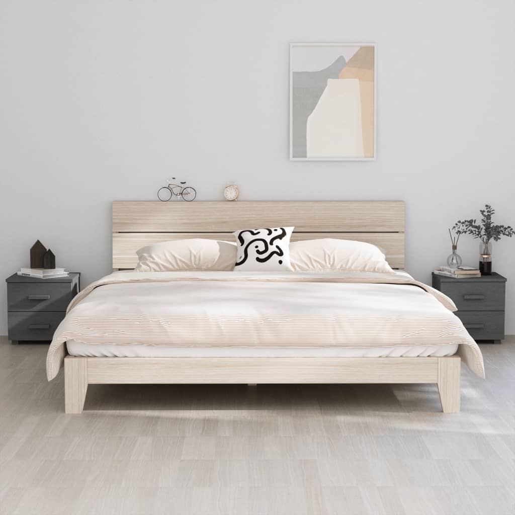 foto del prodotto comodini 2 pz grigio scuro 40x35x44,5 cm legno massello di pino cod mxl 30197