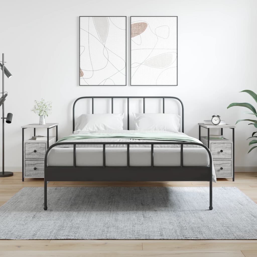 foto del prodotto comodini 2 pz grigio sonoma 30x60x60 cm in legno multistrato vidaxl