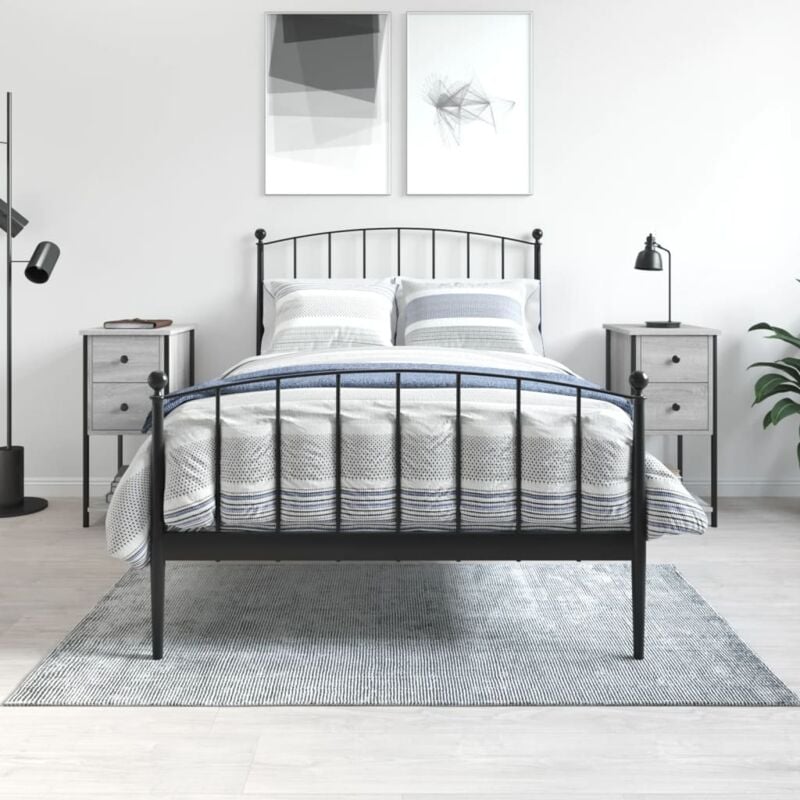 foto del prodotto comodini 2 pz grigio sonoma 32x42x70 cm in legno multistrato vidaxl