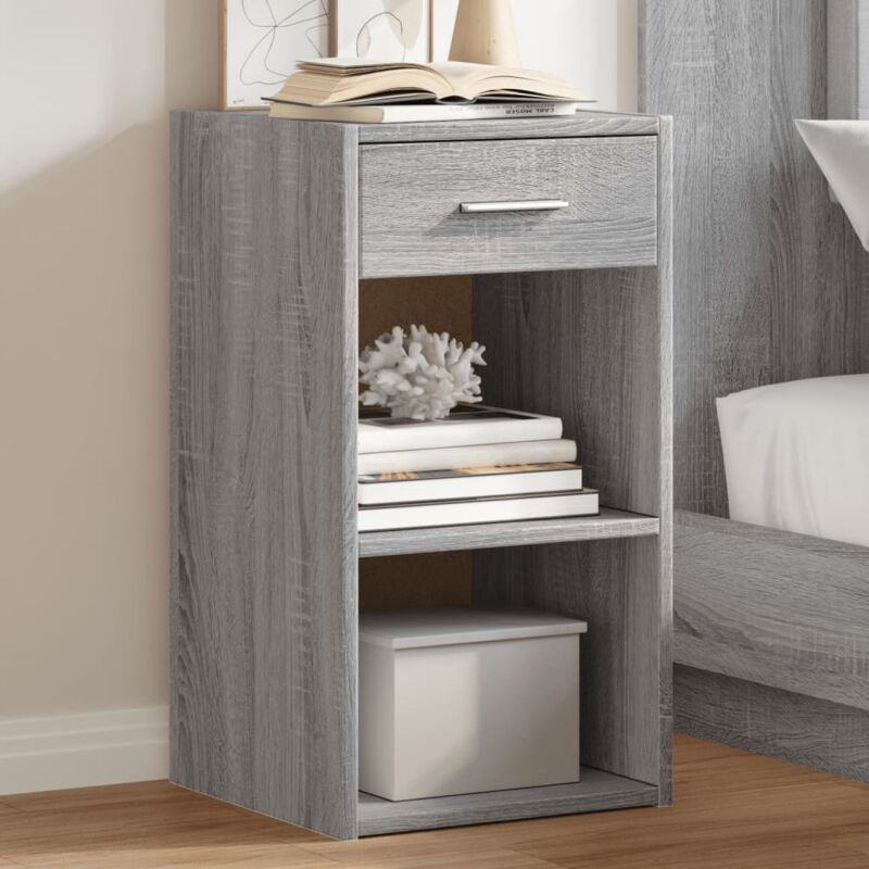 foto del prodotto comodini 2 pz grigio sonoma 35x34x65 cm in legno multistrato vidaxl