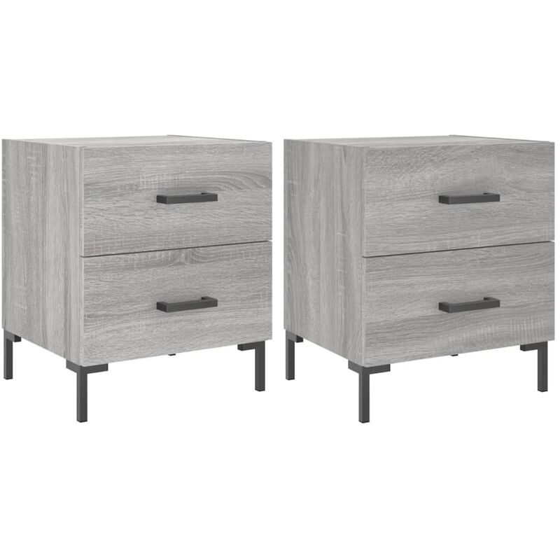 foto del prodotto comodini 2 pz grigio sonoma 40x35x47,5 cm in legno multistrato vidaxl