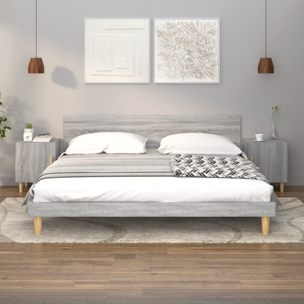 foto del prodotto comodini 2 pz grigio sonoma in legno multistrato
