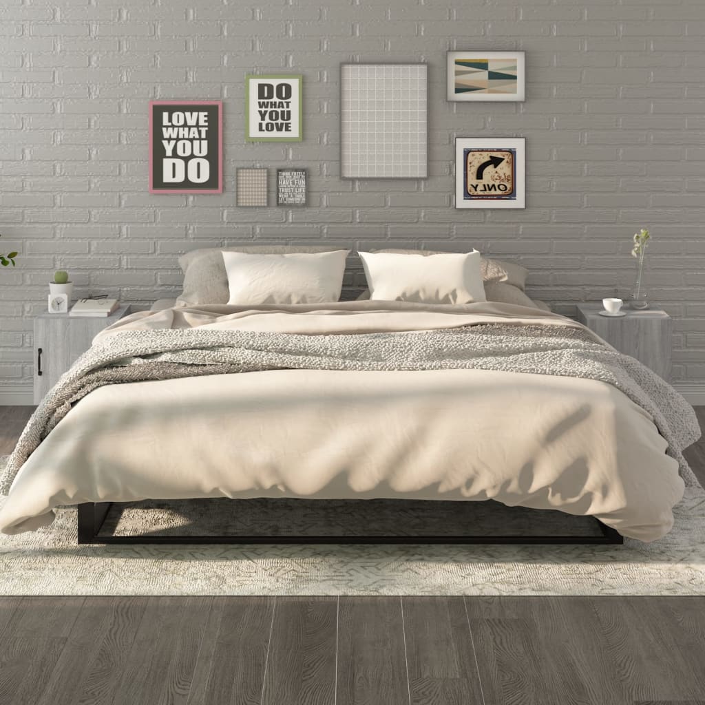 foto del prodotto comodini 2 pz grigio sonoma in legno multistrato cod mxl 29913
