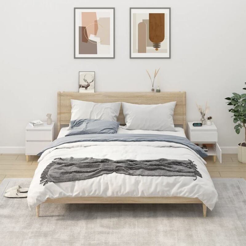 foto del prodotto comodini 2 pz in bianco 40x35x50 cm - vidaxl