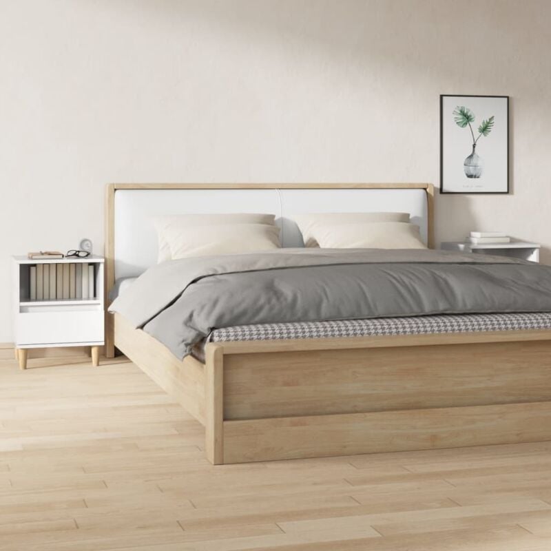 immagine 0 del prodotto comodini 2 pz in bianco lucido 40x35x50 cm