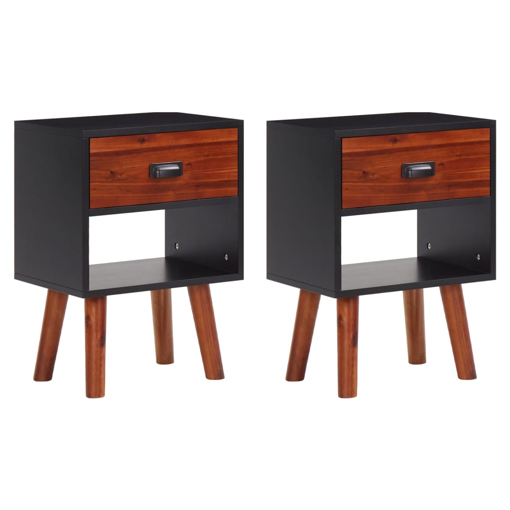 foto del prodotto comodini 2 pz in legno massello di acacia 40x30x57 cm cod mxl 30690