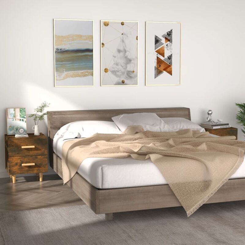 foto del prodotto comodini 2 pz in rovere fumo 40x35x47,5 cm vidaxl