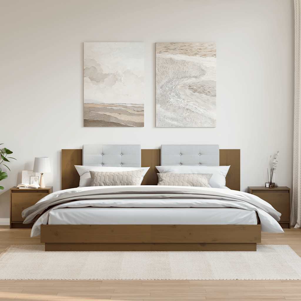 foto del prodotto comodini 2 pz marrone miele 40x30,5x40 cm in massello di pino cod mxl 30011