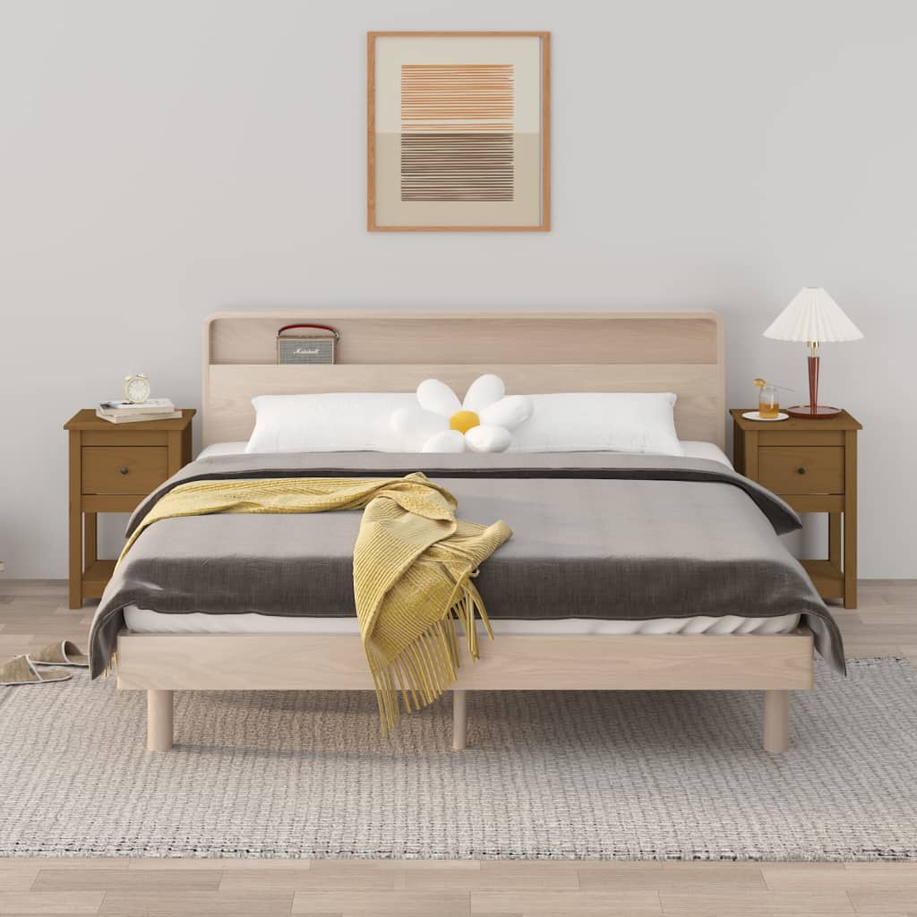 foto del prodotto comodini 2 pz miele 40x35x61,5 cm in legno massello di pino