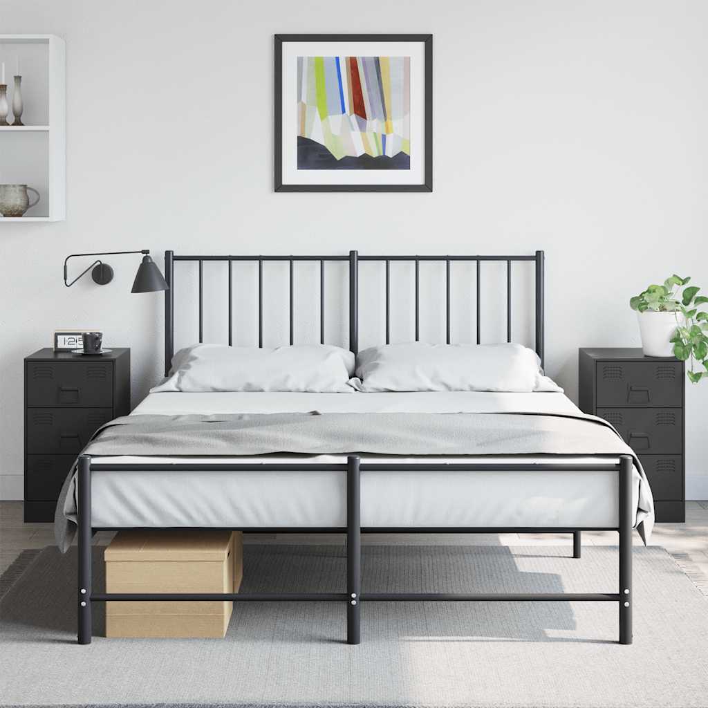 foto del prodotto comodini 2 pz neri 34,5x39x62 cm in acciaio