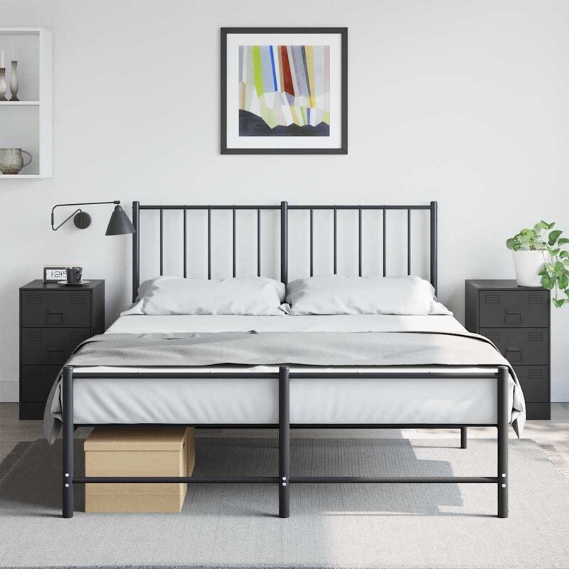 foto del prodotto comodini 2 pz neri 34,5x39x62 cm in acciaio vidaxl