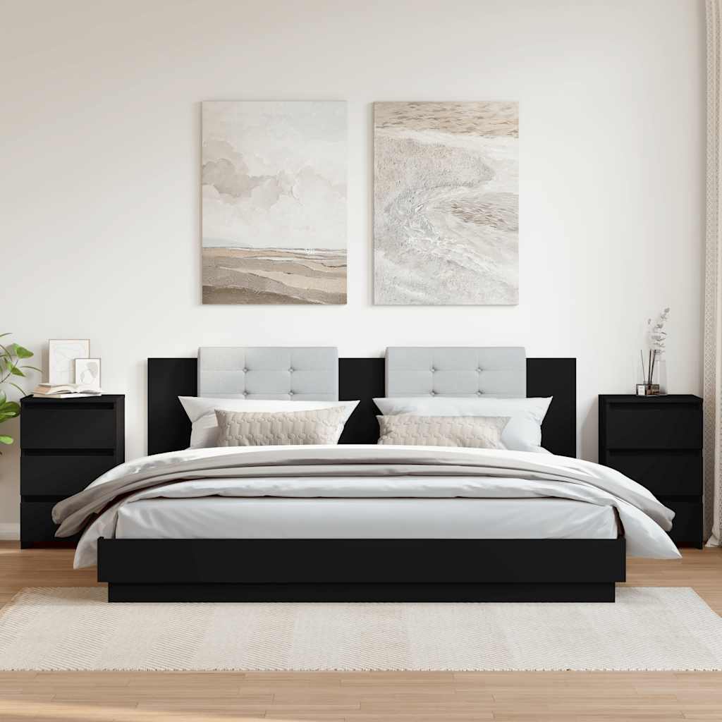foto del prodotto comodini 2 pz neri 40x35x62,5 cm in truciolato cod mxl 31249