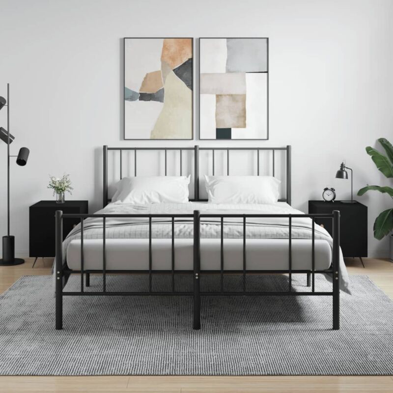 foto del prodotto comodini 2 pz neri 40x40x50 cm in legno multistrato - vidaxl