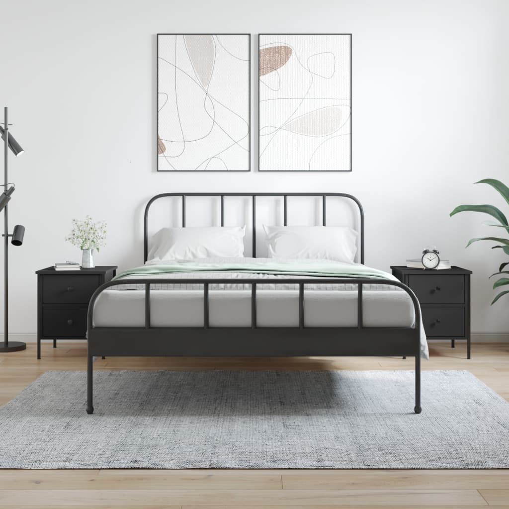 foto del prodotto comodini 2 pz neri 40x42x50 cm in legno multistrato