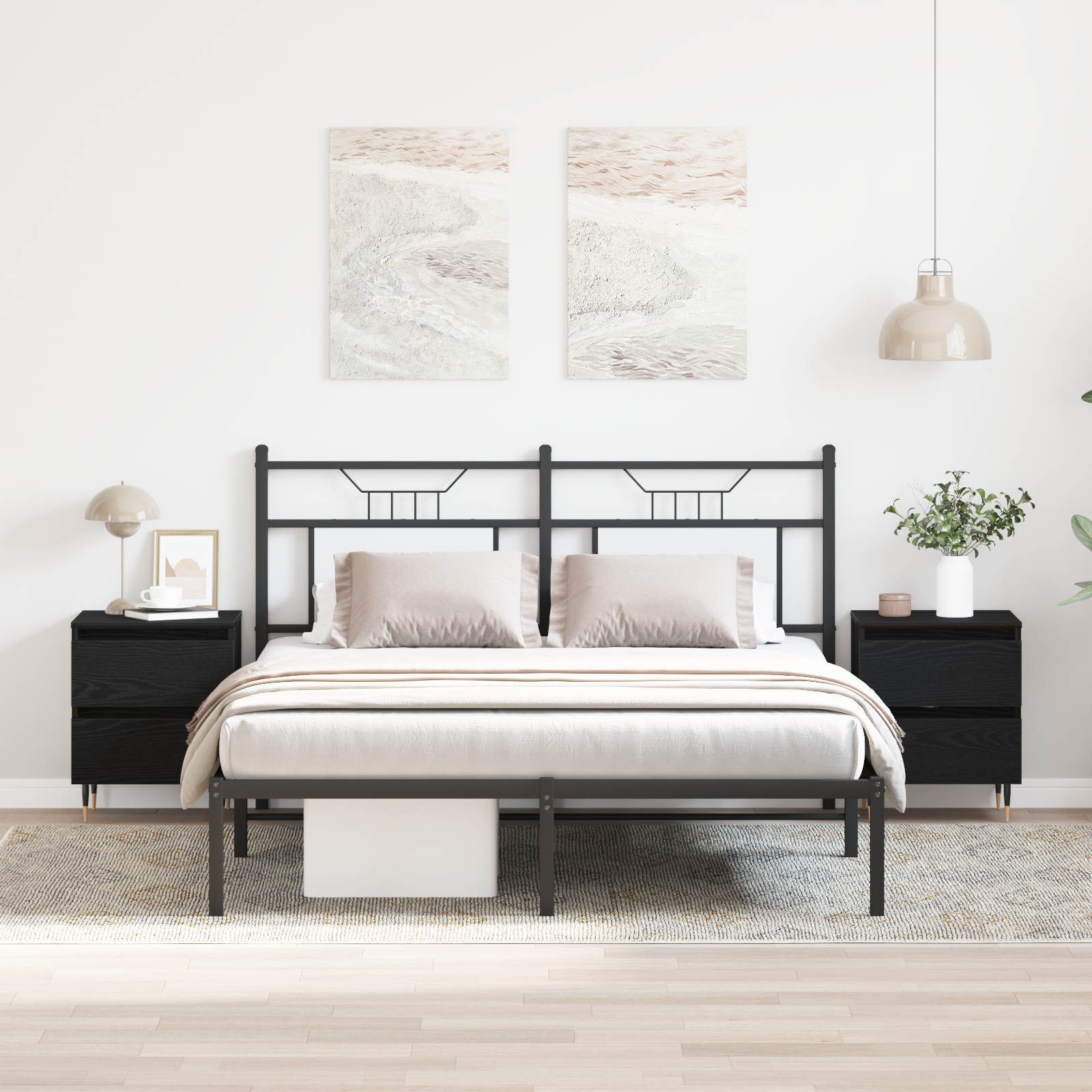 foto del prodotto comodini 2 pz noce nero 40x35x50 cm legno ingegnerizzato