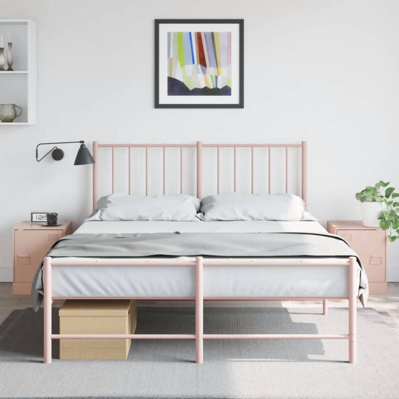 foto del prodotto comodini 2 pz rosa 34,5x39x44 cm in acciaio vidaxl