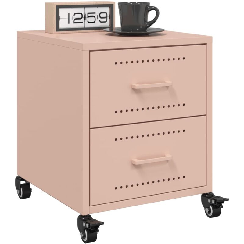 foto del prodotto comodini 2 pz rosa 36x39x43,5 cm in acciaio vidaxl