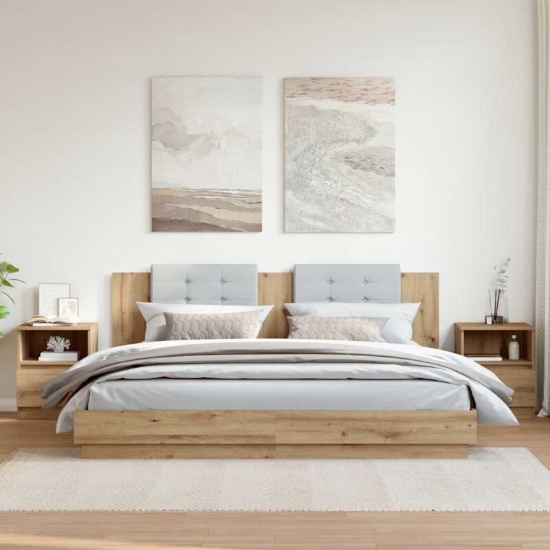foto del prodotto comodini 2 pz rovere artigianale 40x40x50 cm legno multistrato vidaxl