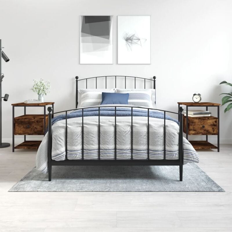 foto del prodotto comodini 2 pz rovere fumo 40x42x56 cm in legno multistrato vidaxl