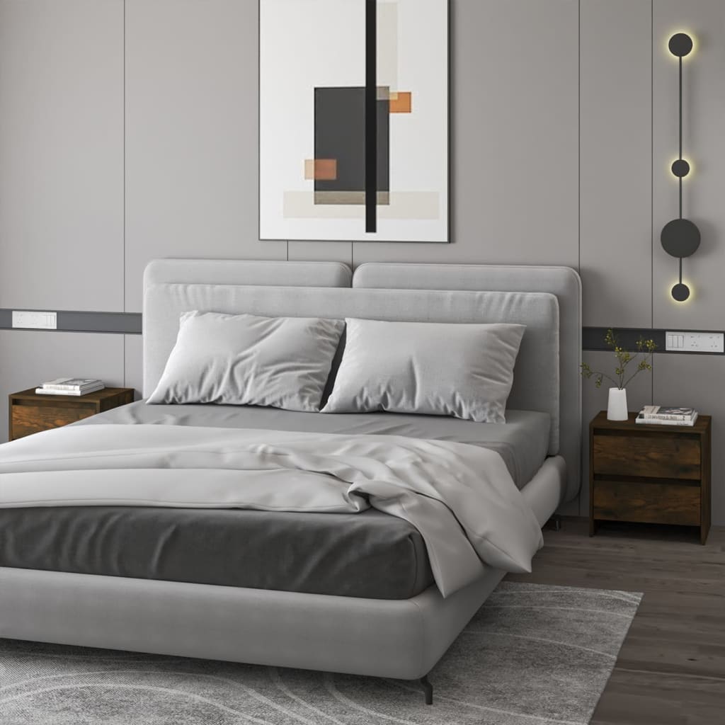 foto del prodotto comodini 2 pz rovere fumo 45x34,5x44,5 cm in truciolato cod mxl 30920