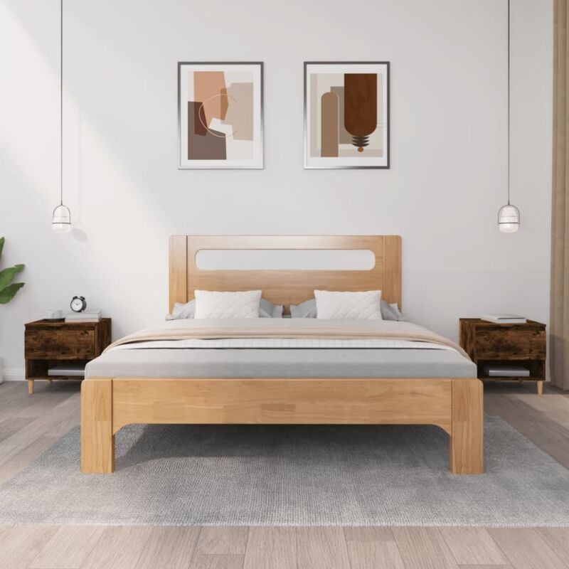 foto del prodotto comodini 2 pz rovere fumo 50x46x50 cm in legno multistrato vidaxl