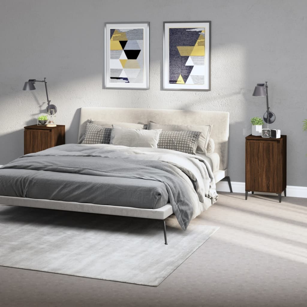 foto del prodotto comodini 2 pz rovere marrone 40x35x70 cm in legno multistratocod mxl 103026