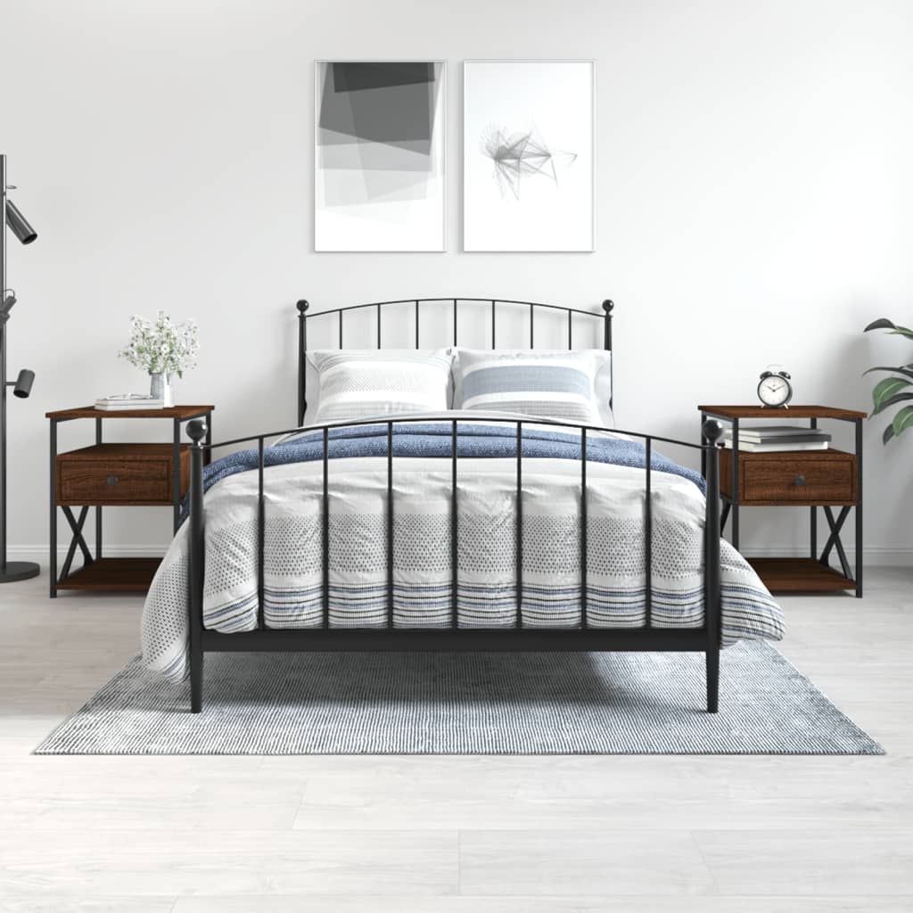 foto del prodotto comodini 2 pz rovere marrone 40x42x55 cm in legno multistrato vidaxl