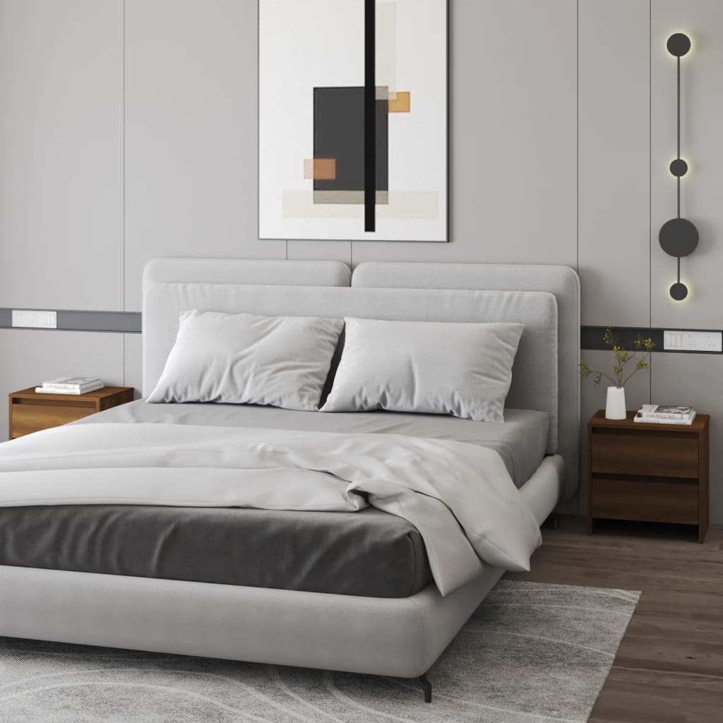 foto del prodotto comodini 2 pz rovere marrone 45x34,5x44,5 cm in truciolato