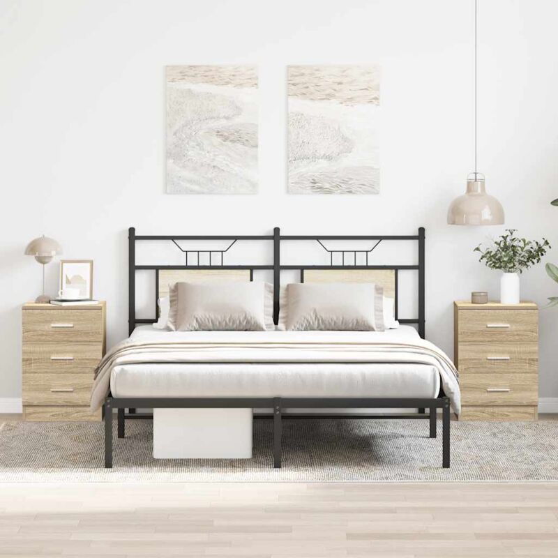 foto del prodotto comodini 2 pz rovere sonoma 38x35x56 cm in legno multistrato vidaxl