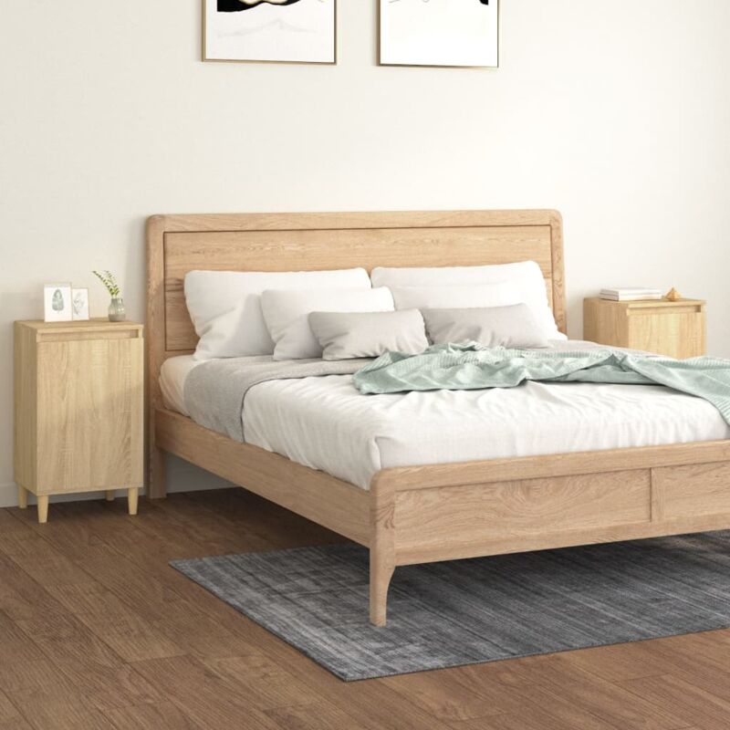 foto del prodotto comodini 2 pz rovere sonoma 40x35x70 cm in legno multistrato vidaxl