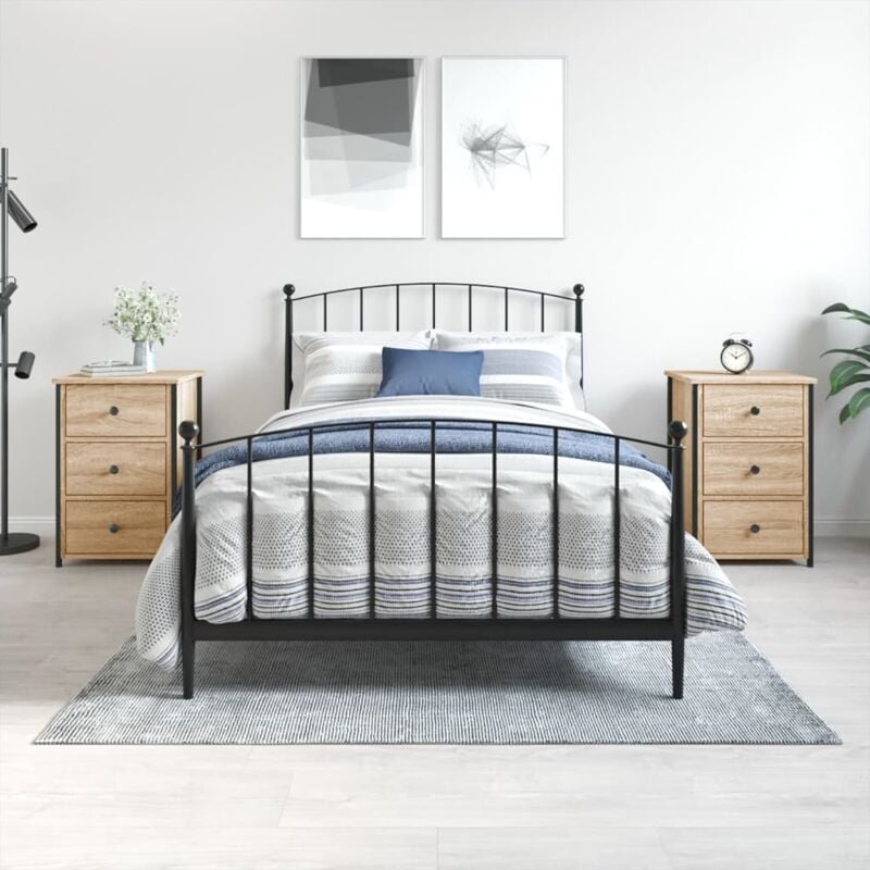 foto del prodotto comodini 2 pz rovere sonoma 40x36x60 cm in legno multistrato vidaxl