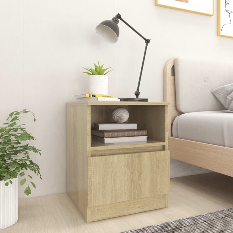foto del prodotto comodini 2 pz rovere sonoma 40x40x50 cm in legno multistrato vidaxl
