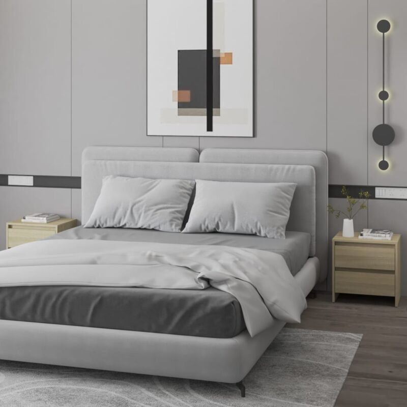 foto del prodotto comodini 2 pz rovere sonoma 45x34,5x44,5 cm in truciolato vidaxl