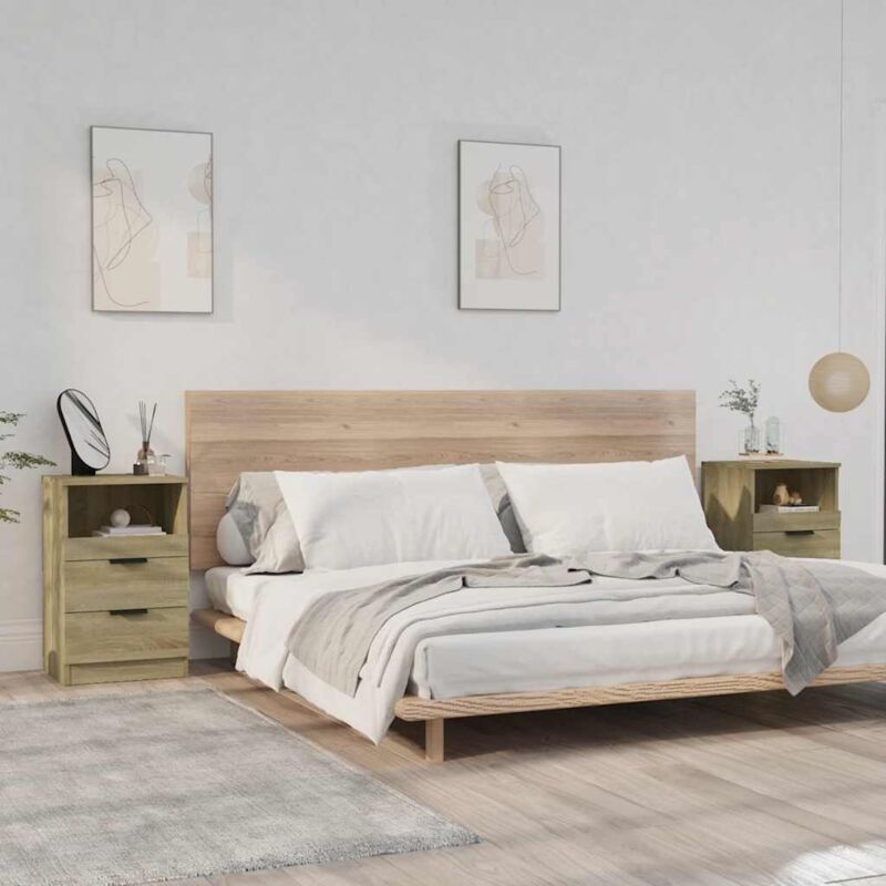 foto del prodotto comodini 2 pz rovere sonoma in legno multistrato vidaxl