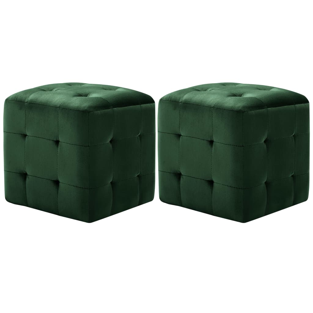 foto del prodotto comodini 2 pz verde 30x30x30 cm in tessuto vellutatocod mxl 94704