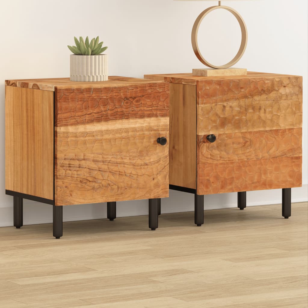 foto del prodotto comodini 2pz 40x33x46 cm in legno massello di acaciacod mxl 134884